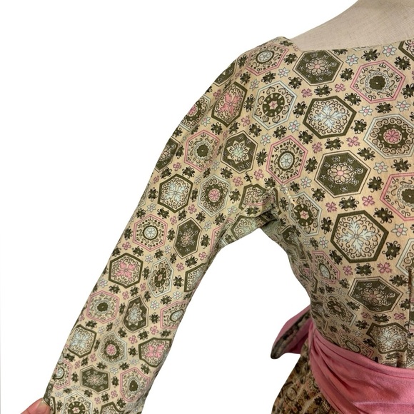 True Vintage Jeanne D’Arc 50s 60s Fit and Flare Geometric Patterned Day Dress - Picture 4 of 16